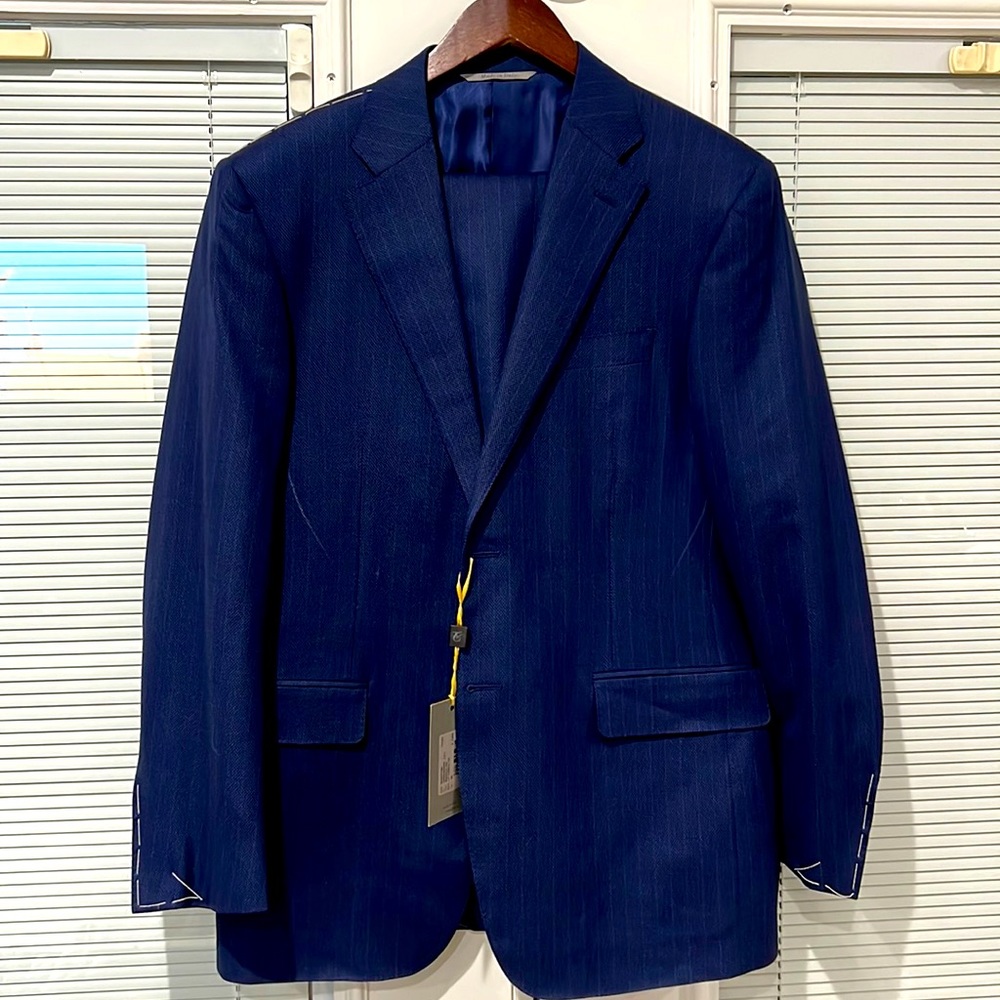 CANALI Classic Fit Two Button Stretch Suit, Blue, Size 40R (US) / 50R (EU)